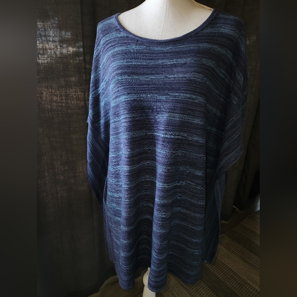 PURE JILL Women Soft Comfy Cotton Relaxed Fit Poncho Multicolor